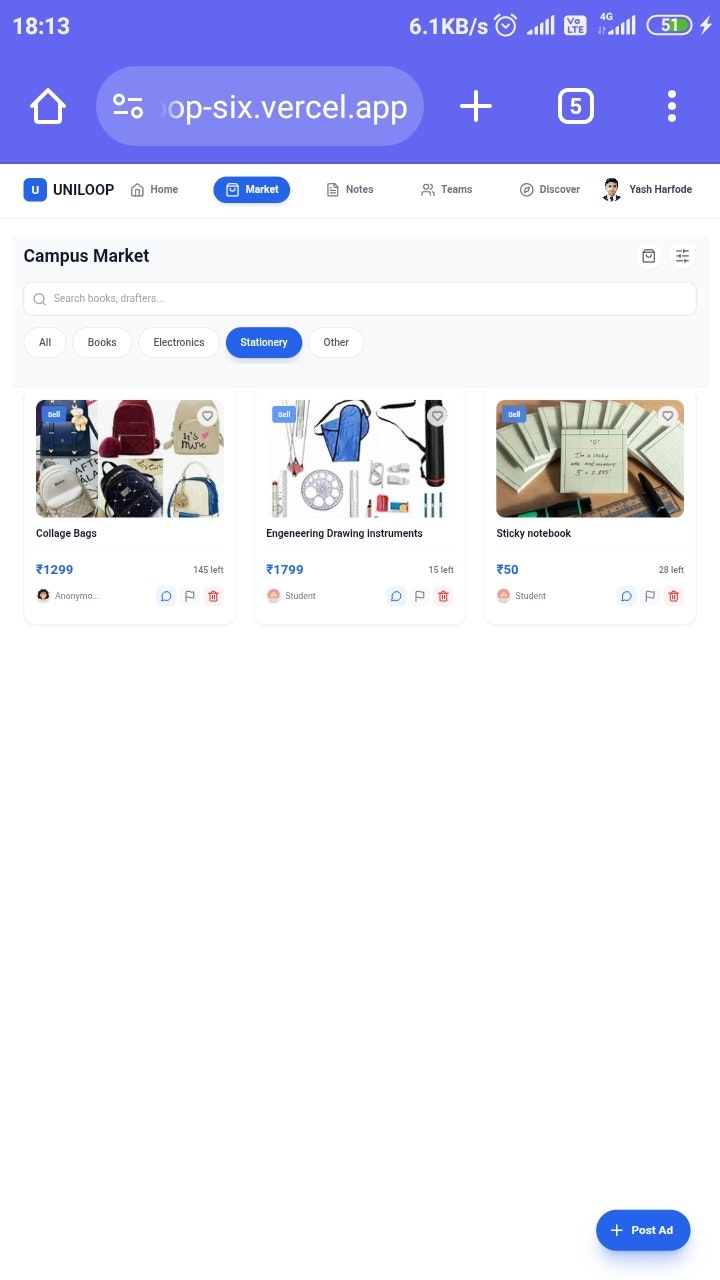 Uniloop - Main product screenshot demonstrating key features and user interface