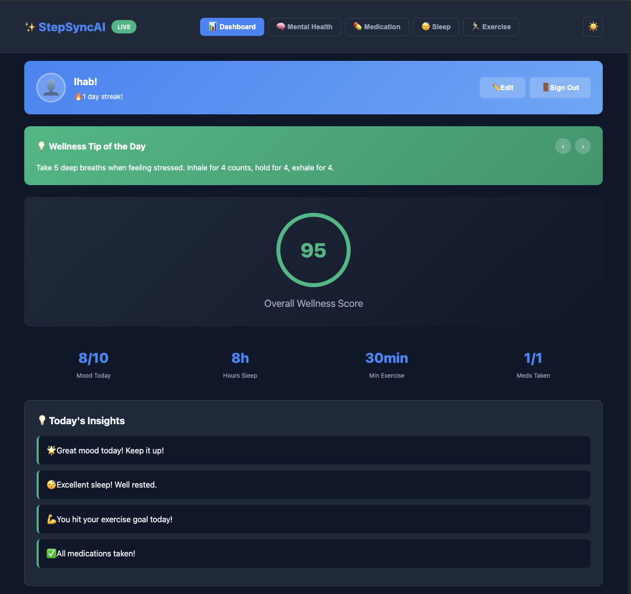 StepSyncAI - Product Hunt launch logo and brand identity