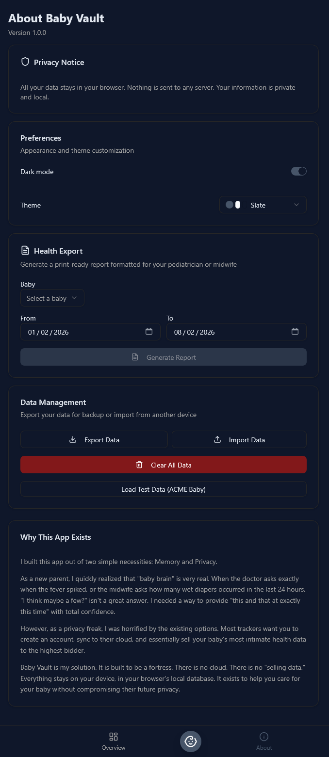 Baby Vault - Screenshot 3 showing product features and functionality