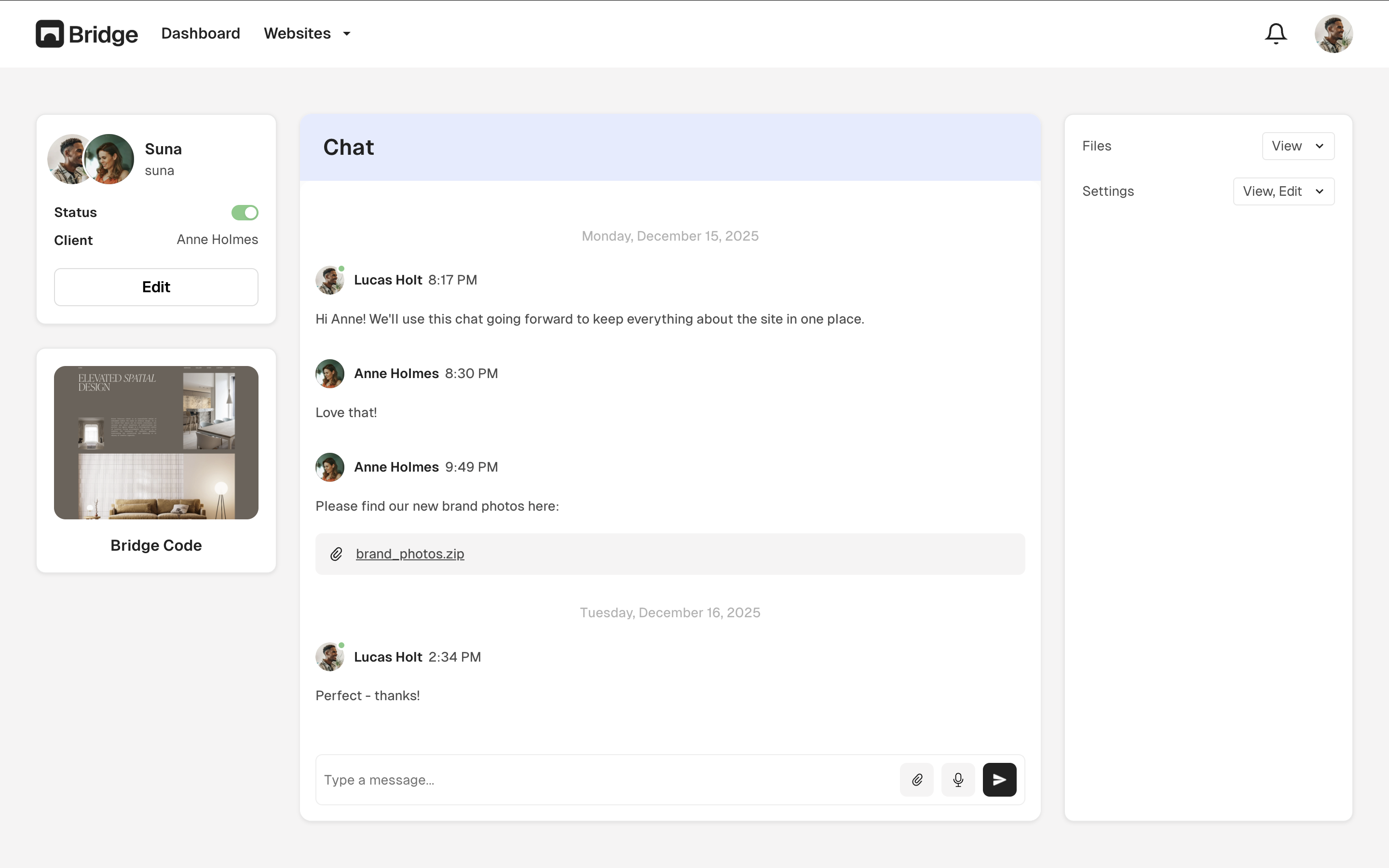Bridge - Screenshot 2 showing product features and functionality
