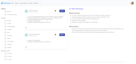 VanHackathon - Job details in SPA gallery image