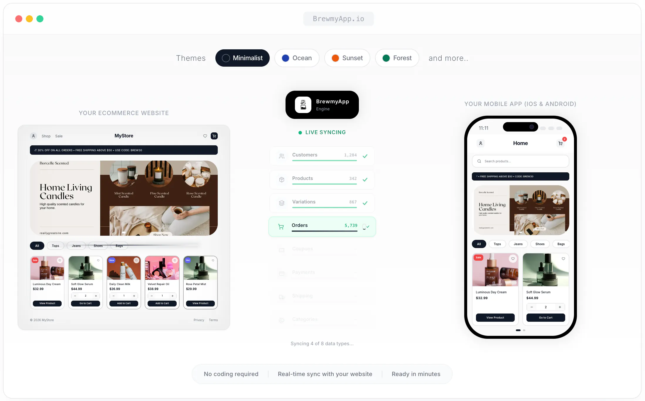 BrewmyApp — Native Mobile App Builder 제품 배너