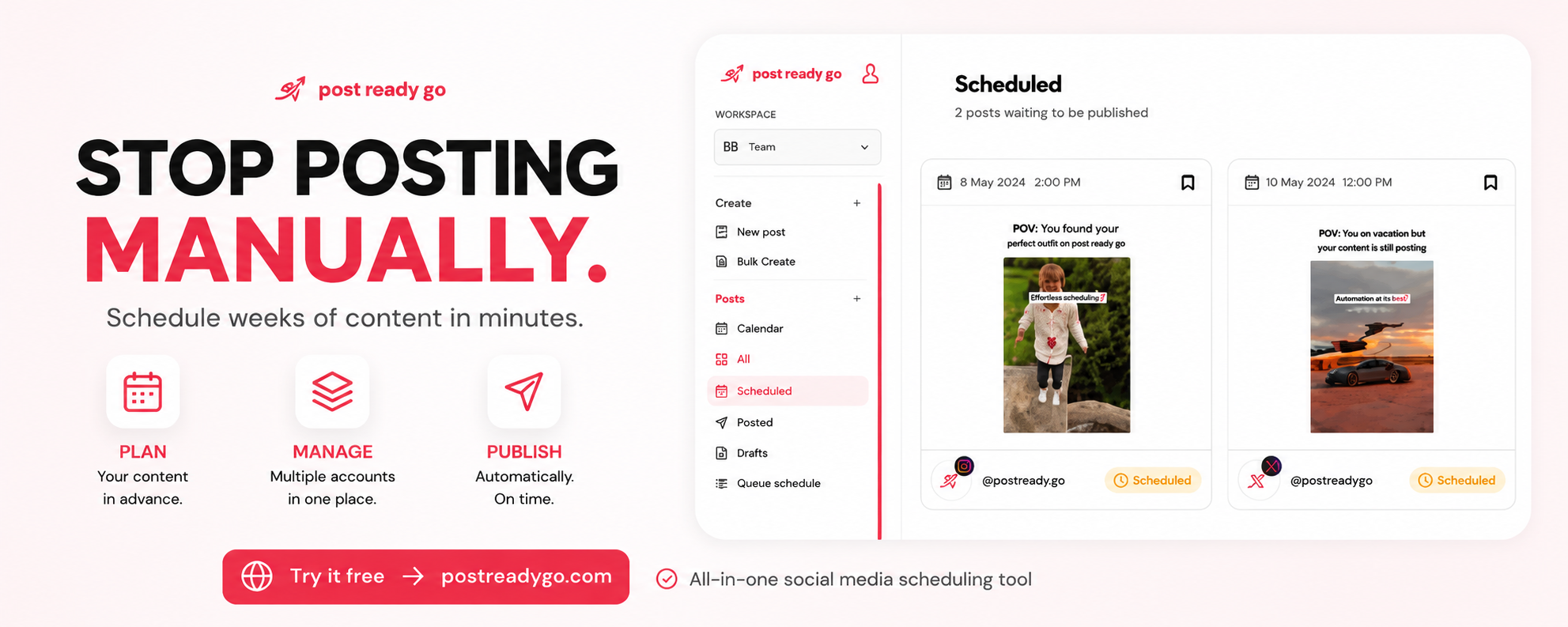 post ready go, Social media in one place gallery image