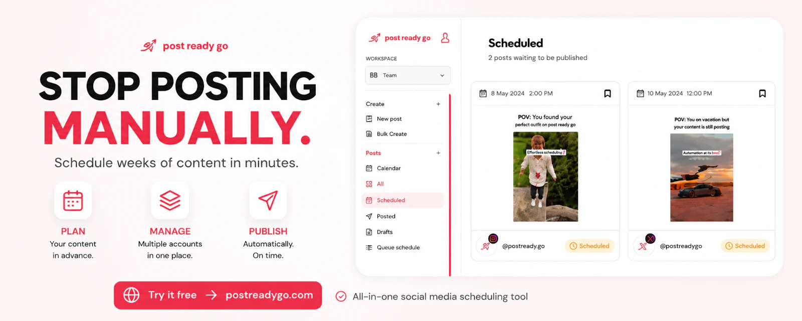post ready go, Social media in one place screenshot 2