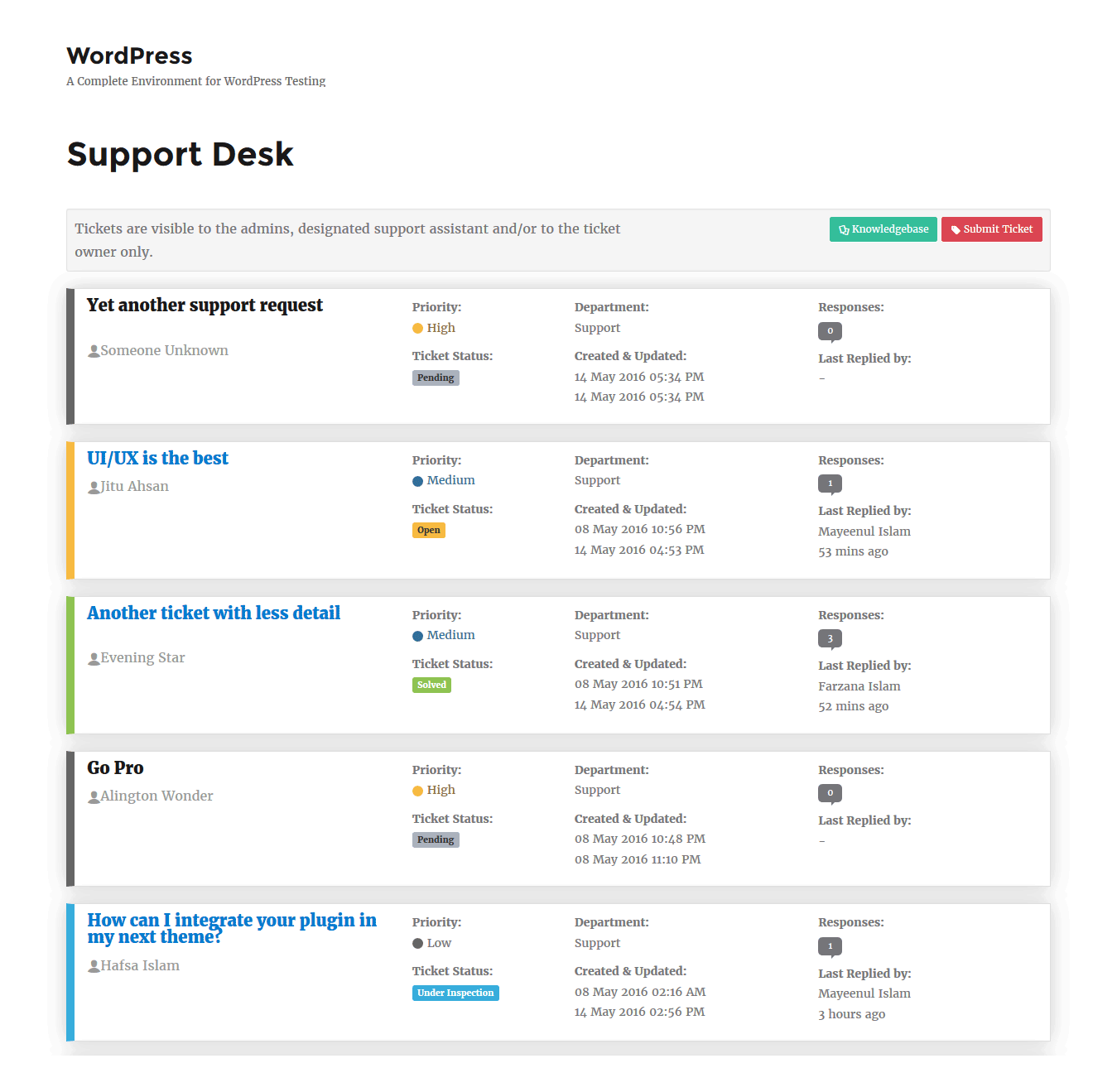 NanoSupport - WordPress Support Ticketing Plugin gallery image