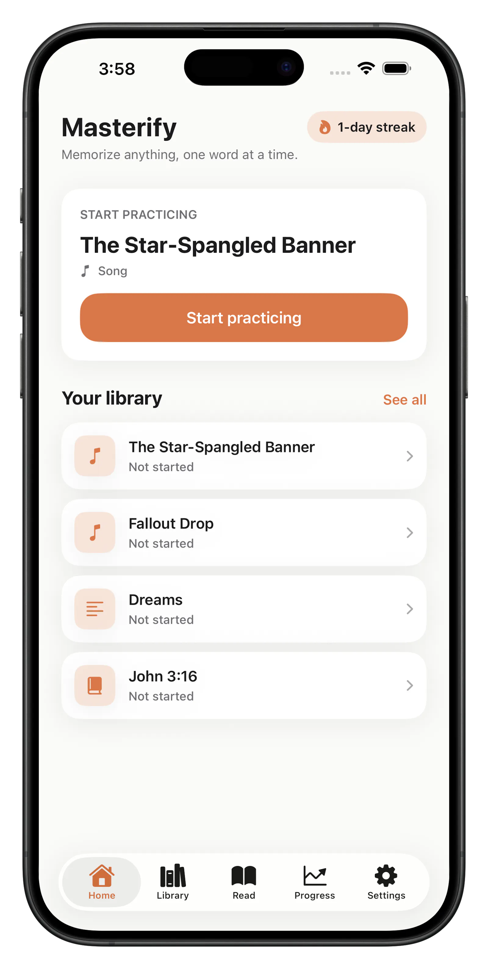 Masterify: recall and delivery, out loud screenshot 1
