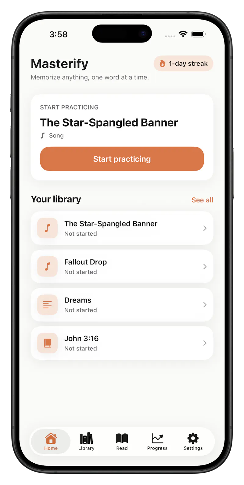 Masterify: recall and delivery, out loud screenshot 1