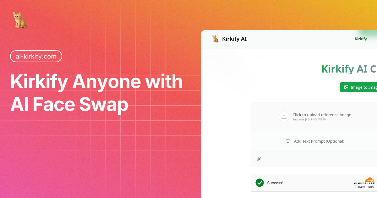 Kirkify AI - Main product screenshot demonstrating key features and user interface