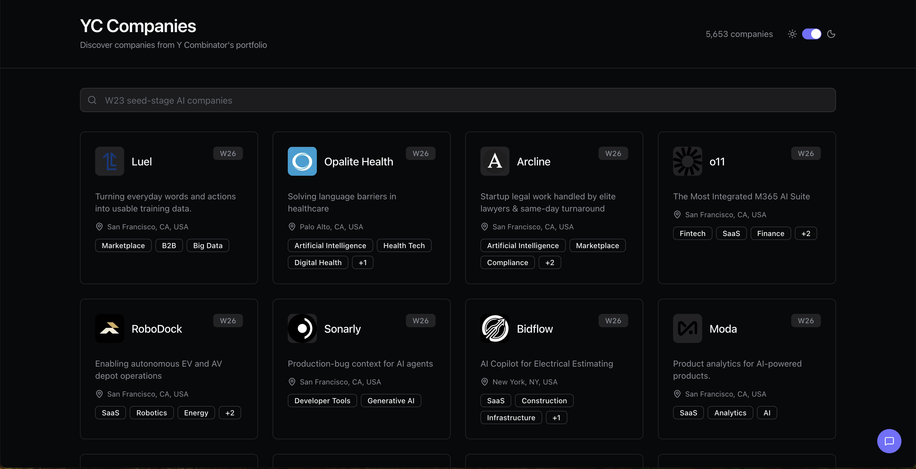 YC Agent - Screenshot 2 showing product features and functionality