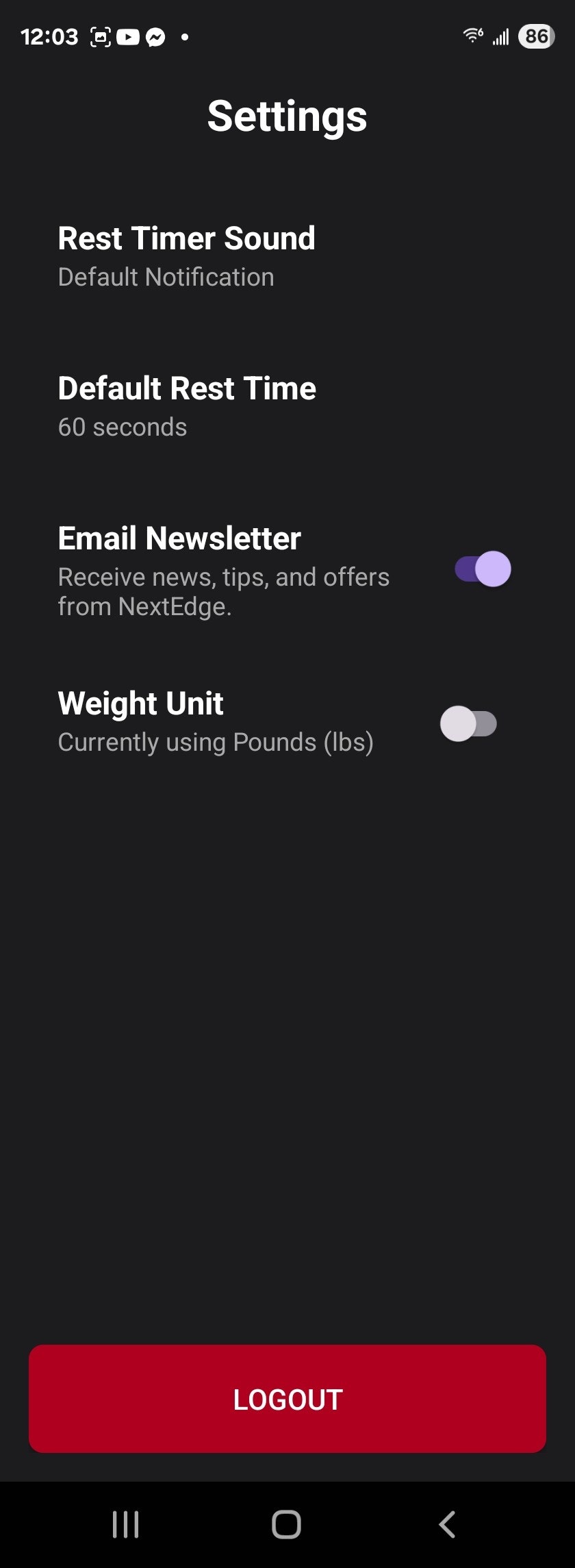 NextEdge Workout Tracker gallery image