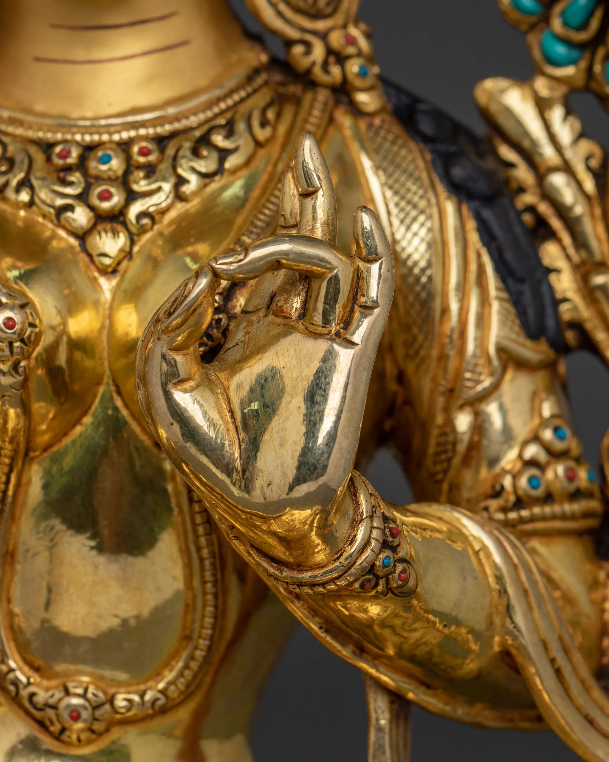 Green Tara Tibetan Buddhist Statue gallery image