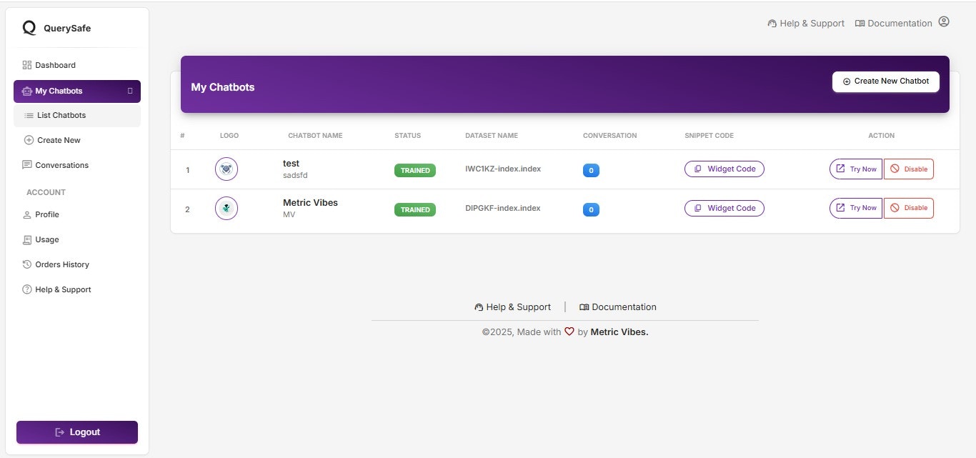 QuerySafe - Screenshot 2 showing product features and functionality