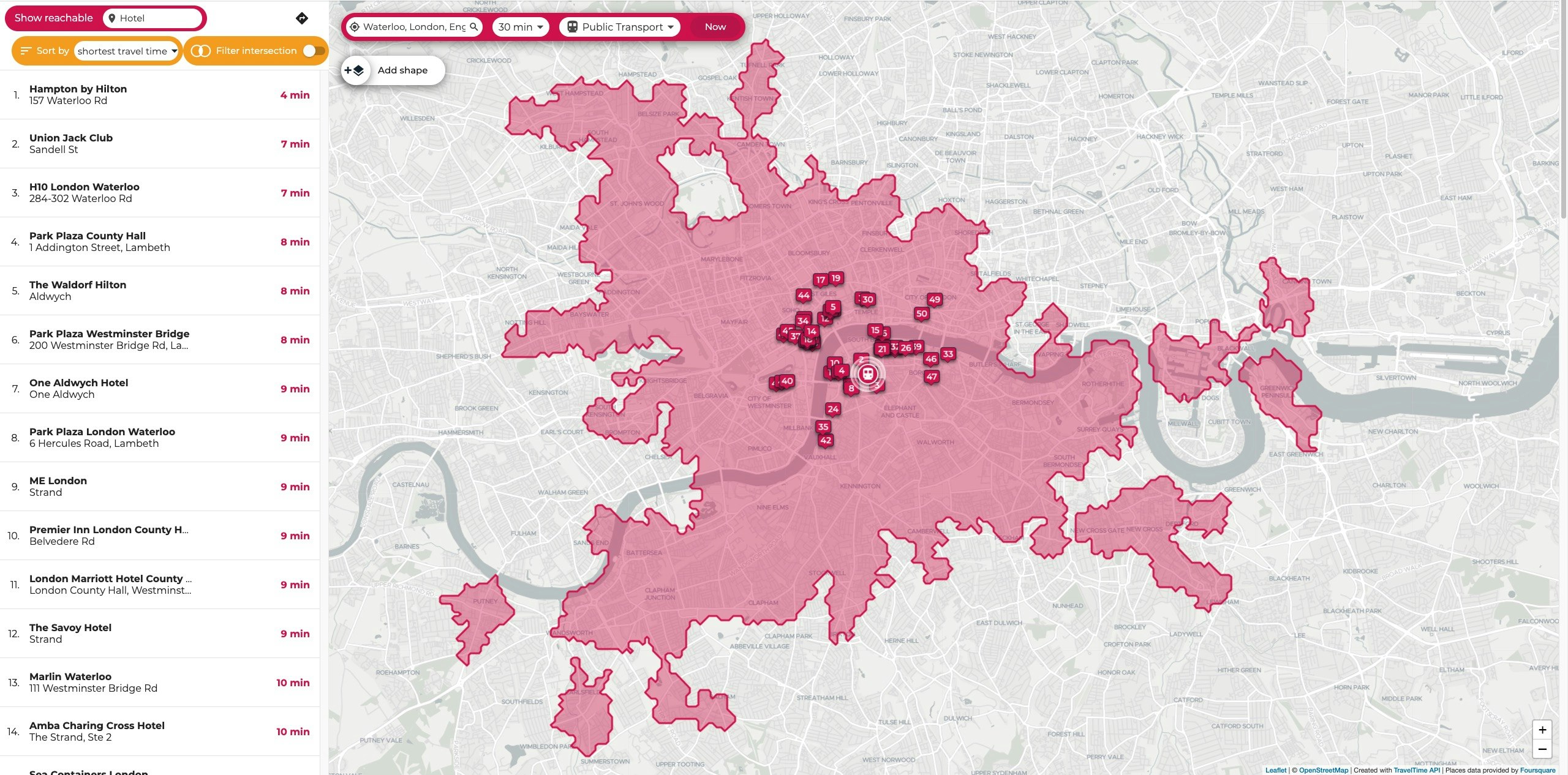 TravelTime Maps gallery image