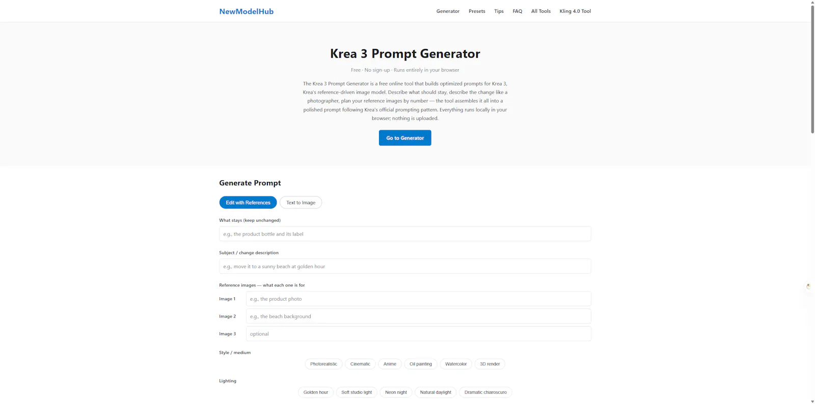 Krea 3 Prompt Generator screenshot 1