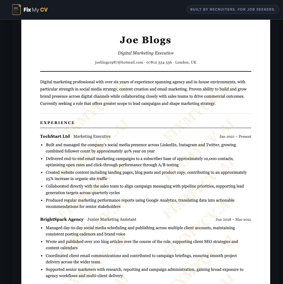 FixMyCV.co gallery image