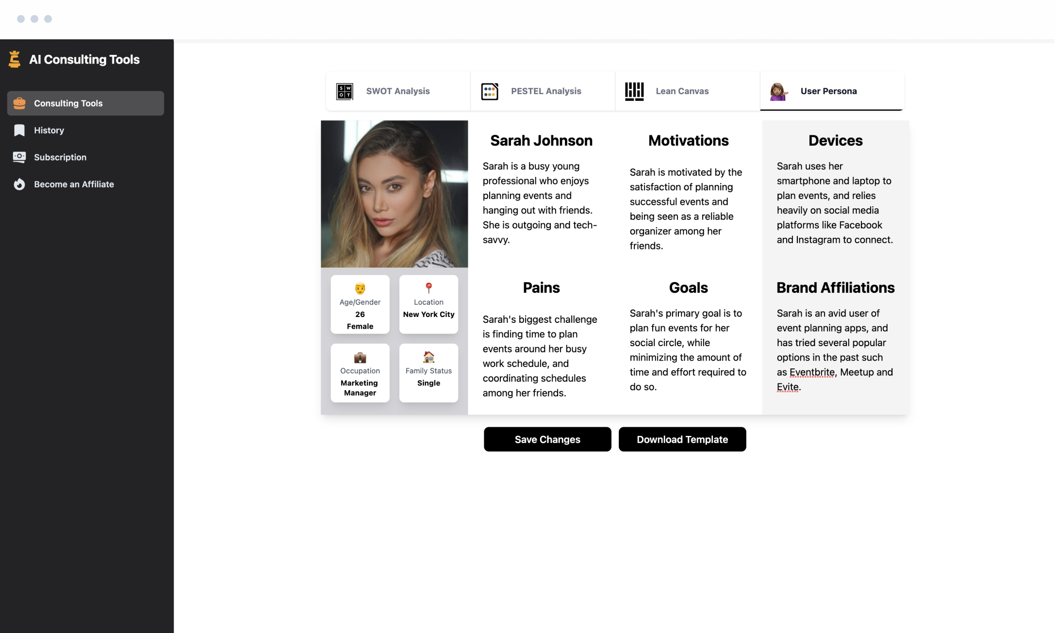 AI Consulting Tools - Genereer hoogwaardige bedrijfsanalyses en gebruikerspersona's media 1