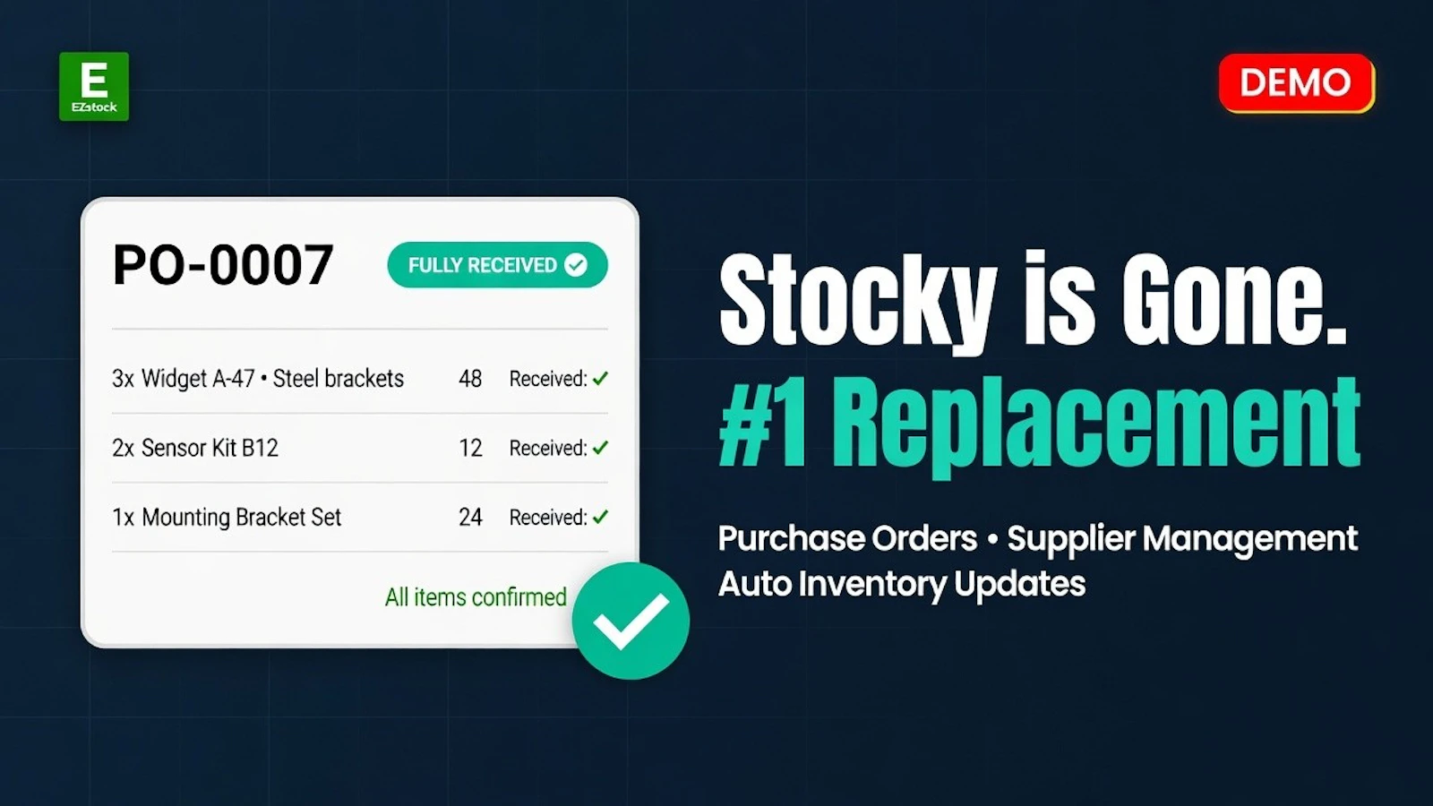EZStock ‑ Inventory & Purchase Orders screenshot 1 (video preview)