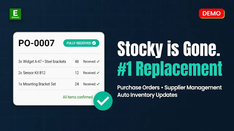 EZStock ‑ Inventory & Purchase Orders screenshot 1 (video preview)