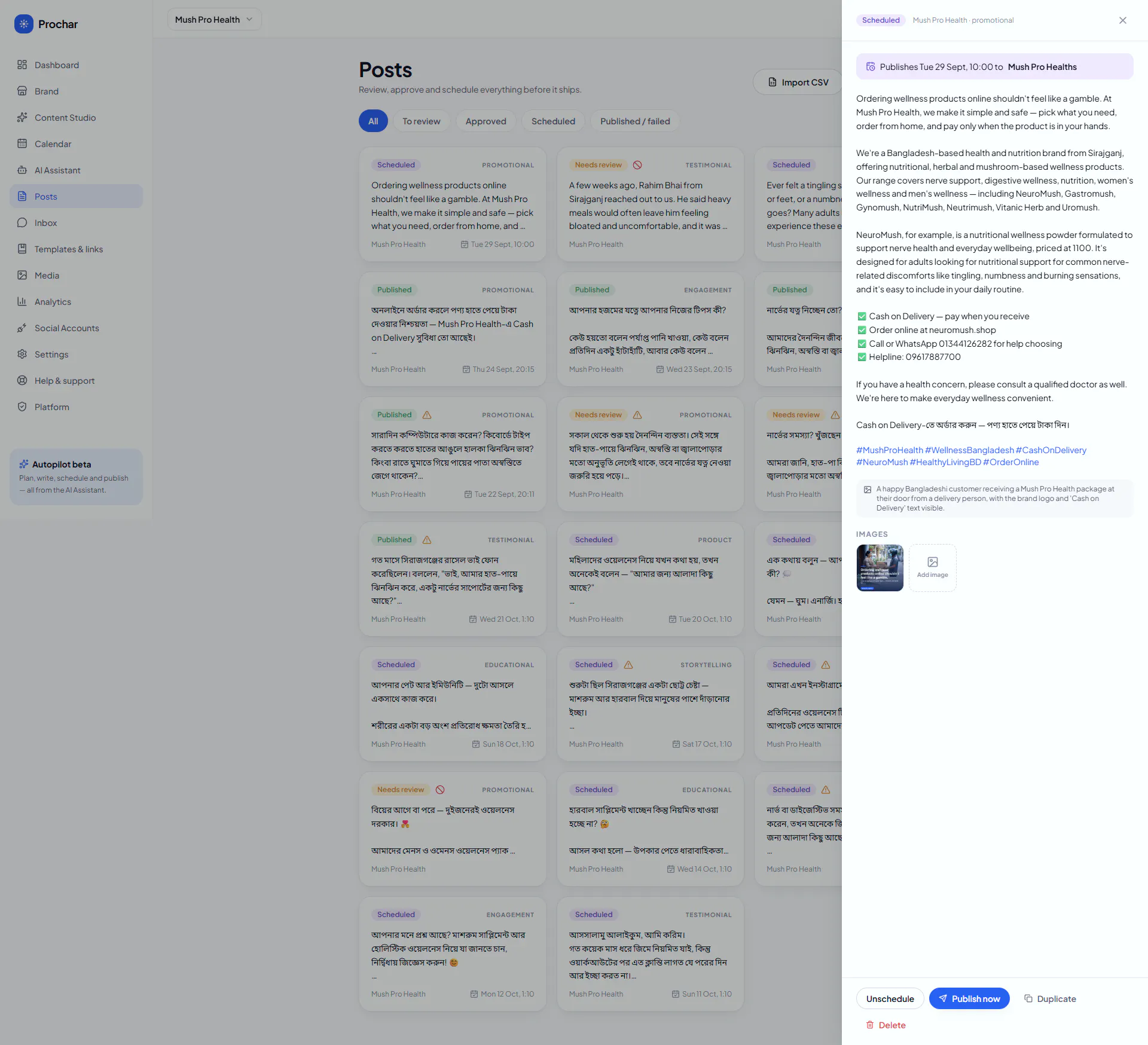 Prochar — AI Social Media Autopilot gallery image