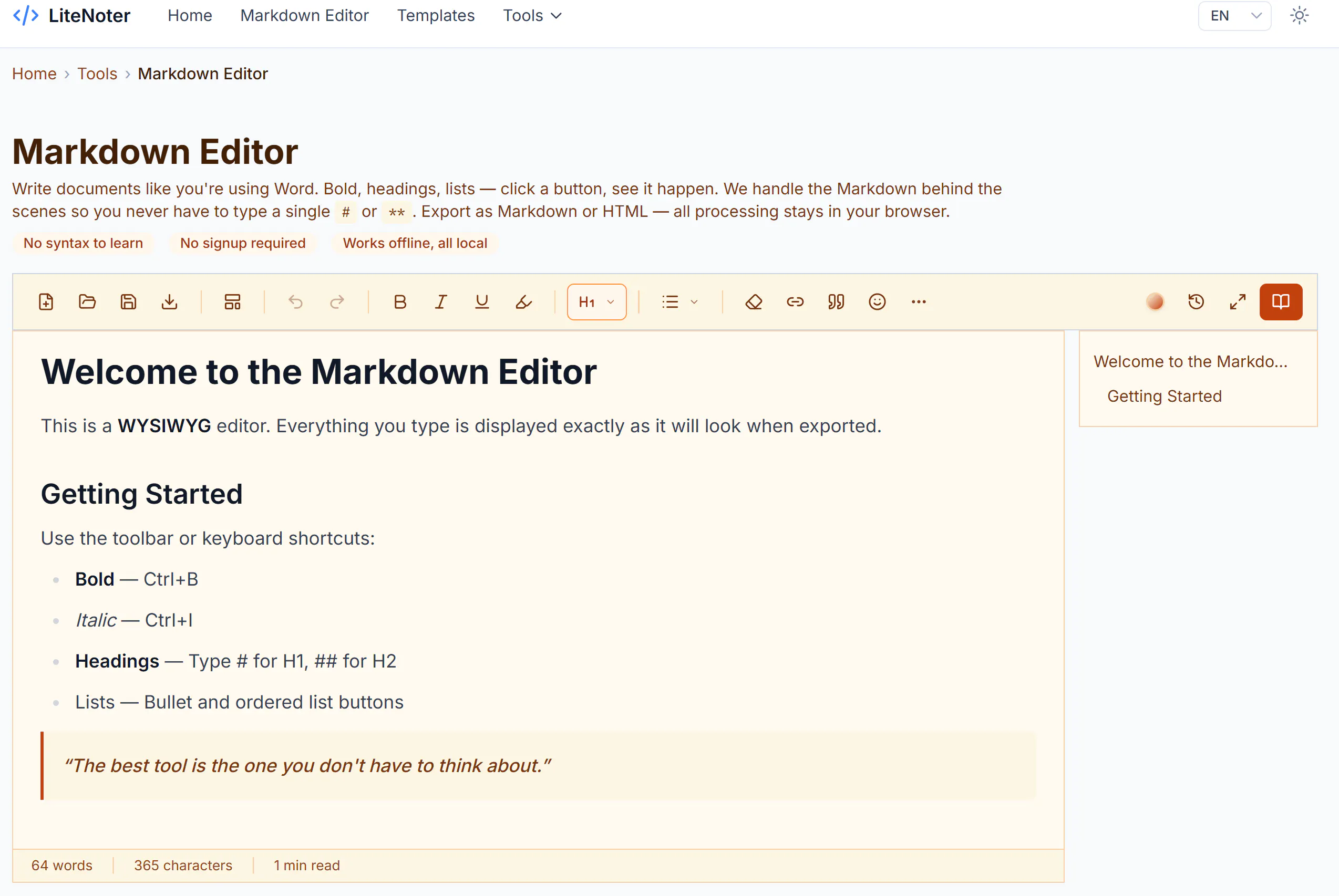 LiteNoter - Write Markdown No Syntax gallery image