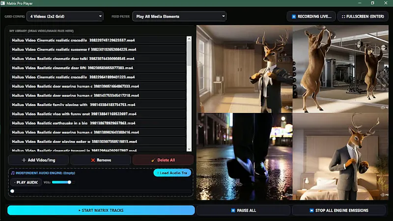 Multi-Window Video Matrix Player screenshot 3
