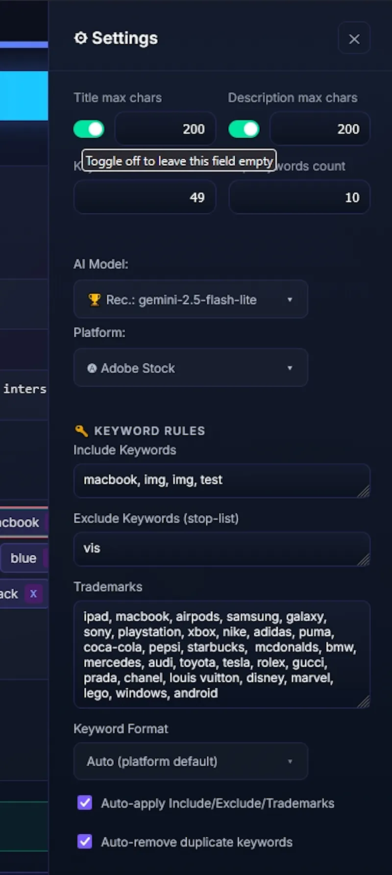 AI Stock Metadata Generator screenshot 2