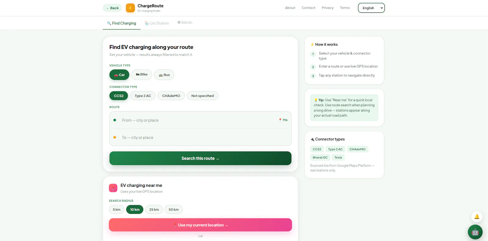 ChargeRoute screenshot 2