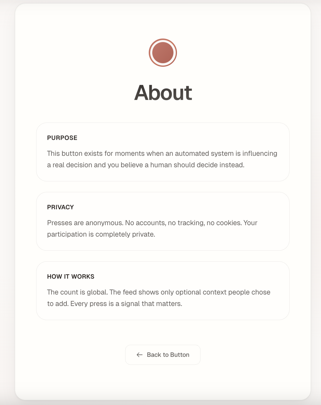 Human Should Decide Button gallery image