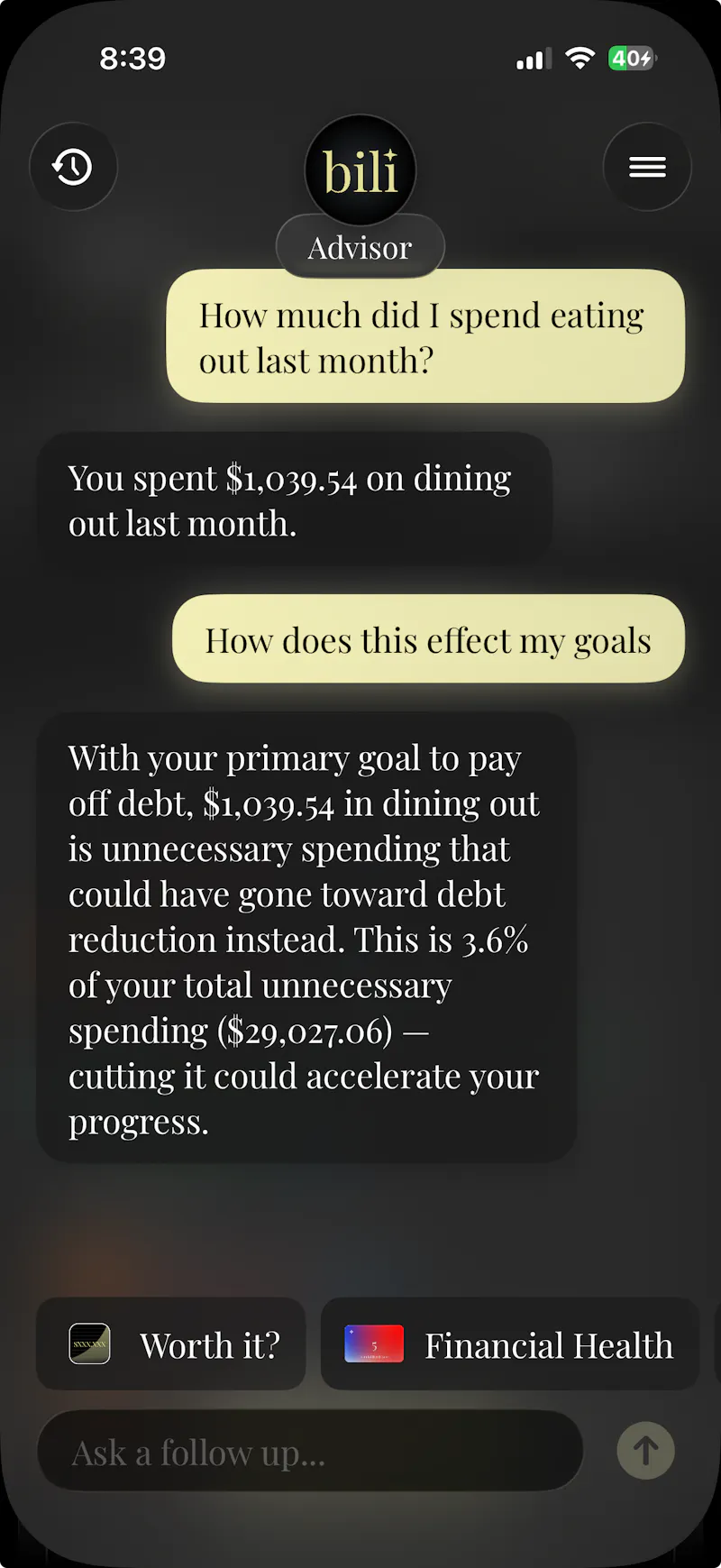 Bili Finance screenshot 2