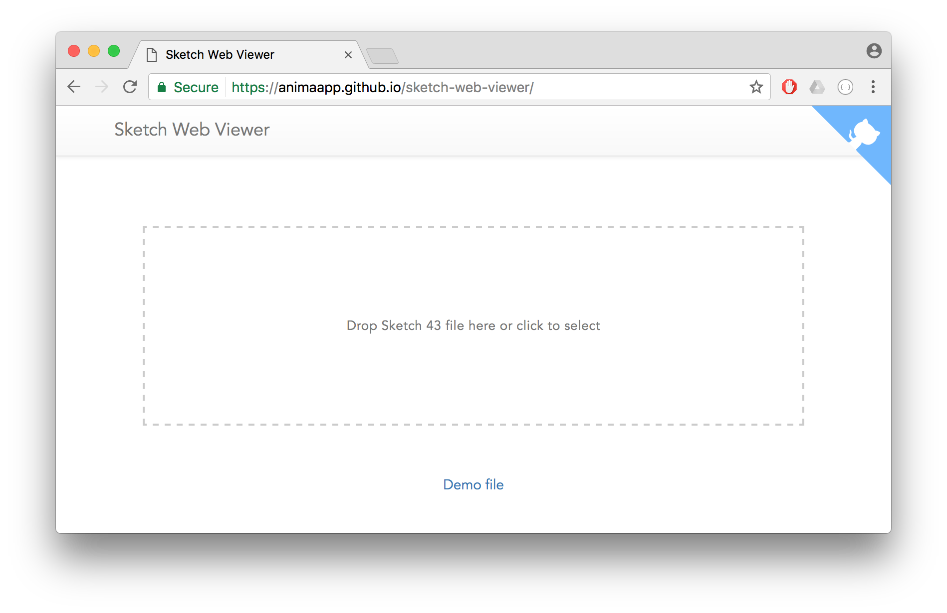 Web viewer for Sketch gallery image