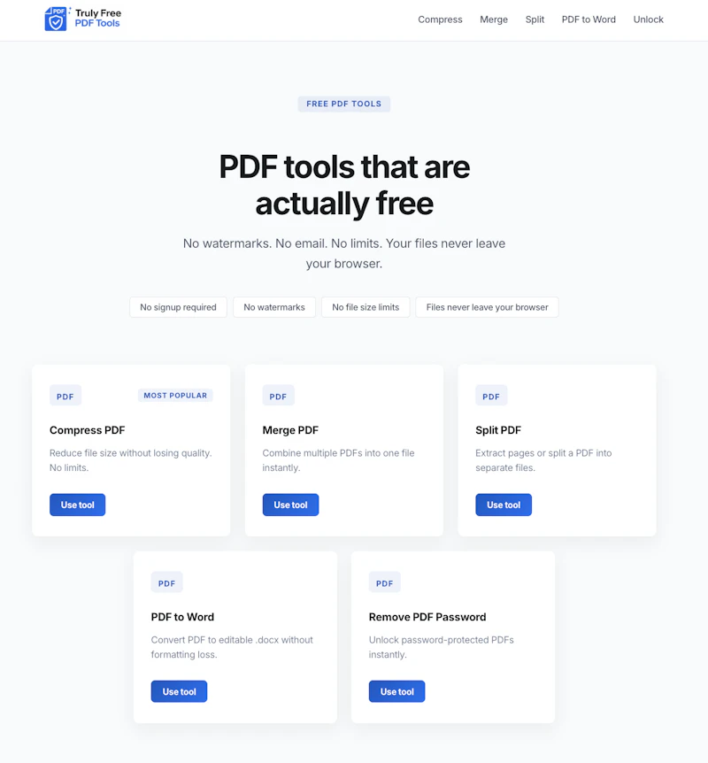 TrulyFree PDF Tools screenshot 1