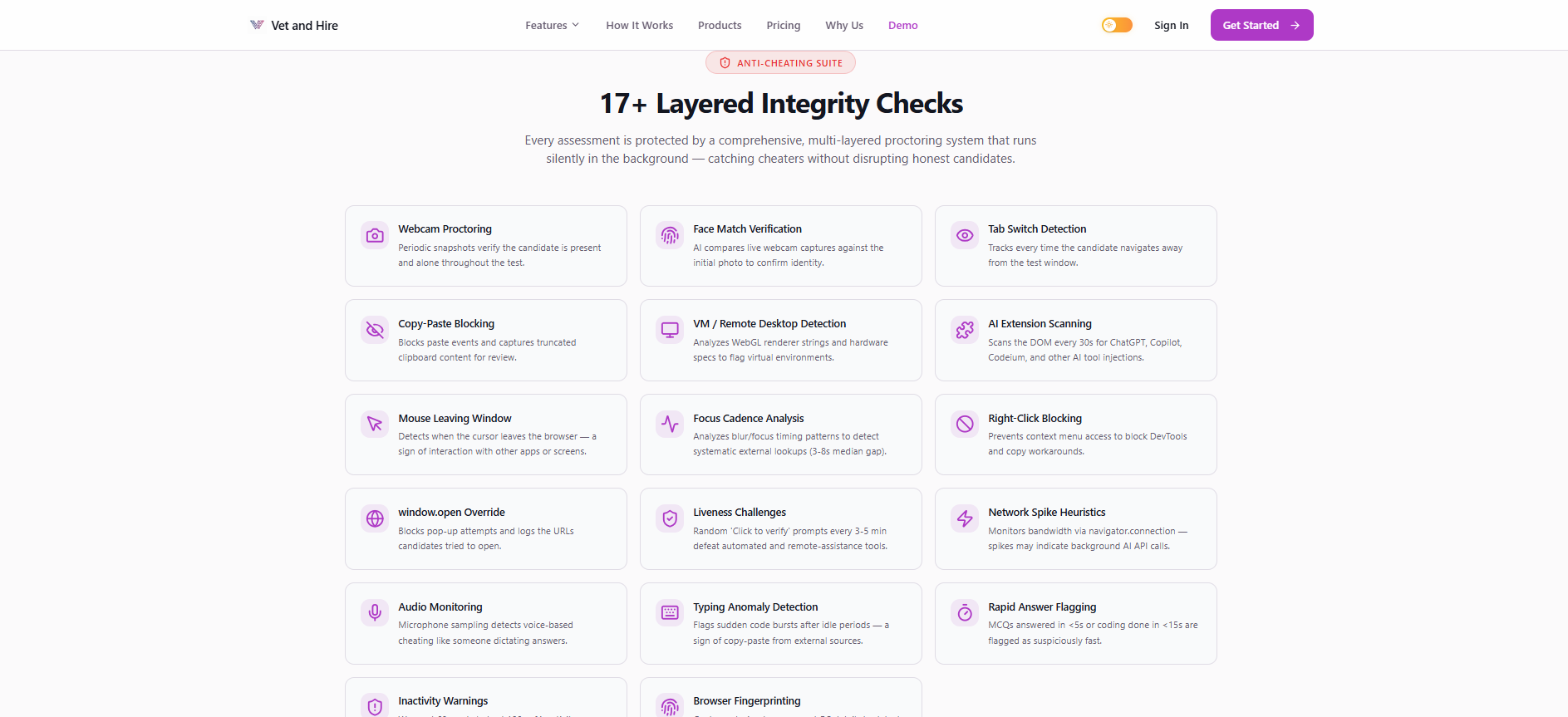 Vet and Hire - Screenshot 4 showing product features and functionality