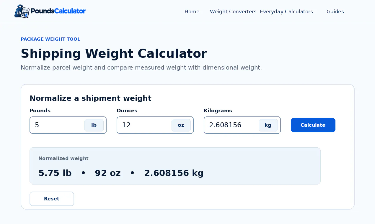 PoundsCalculator screenshot