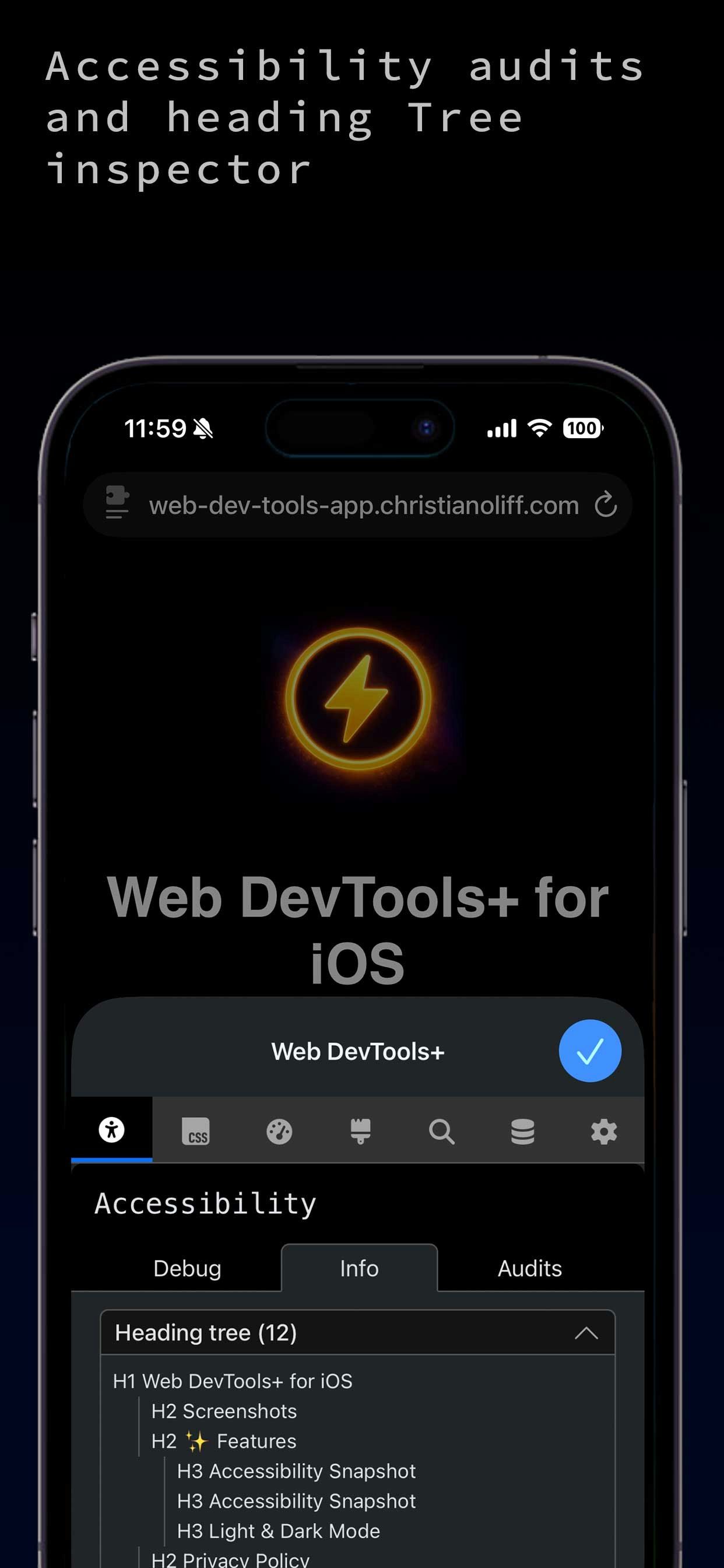 Web DevTools+ (iOS Safari) gallery image