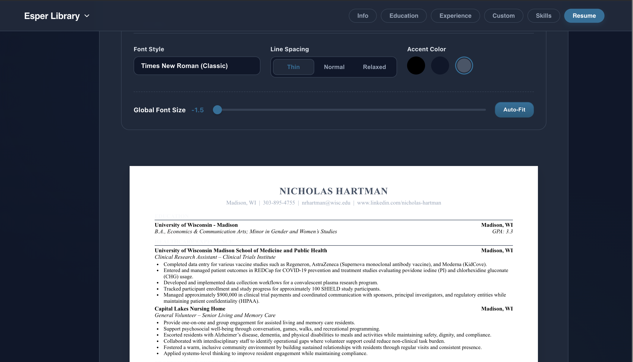 Esper Library: Free BYOAI Resume Engine gallery image