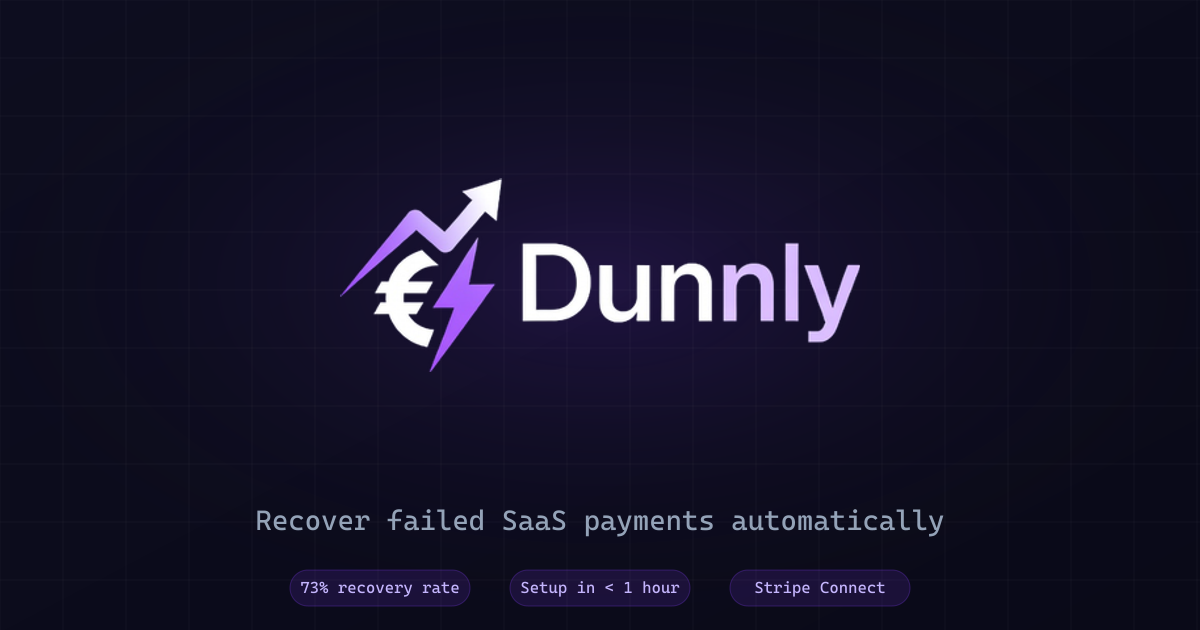 Dunnly -Stripe Dunning. Pay on success. gallery image