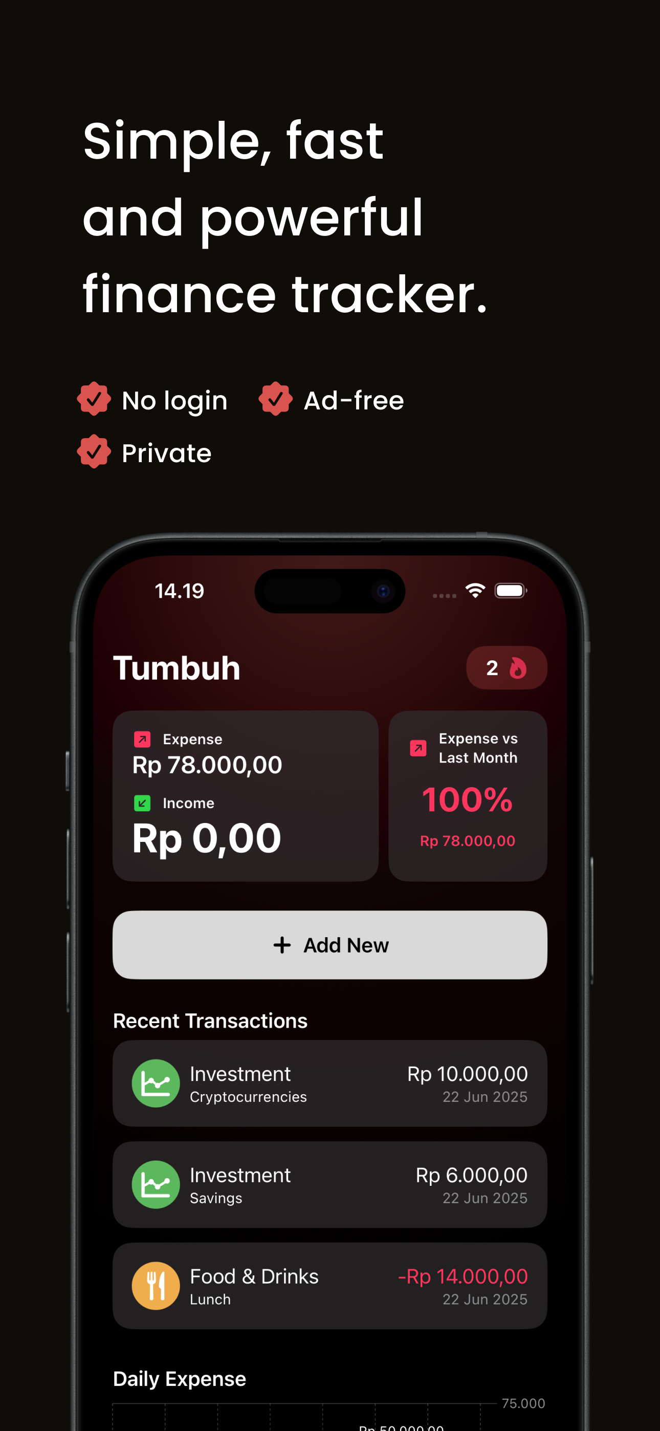 ตัวติดตามค่าใช้จ่าย - เติบโต - Tumbuh บน App Store media 2