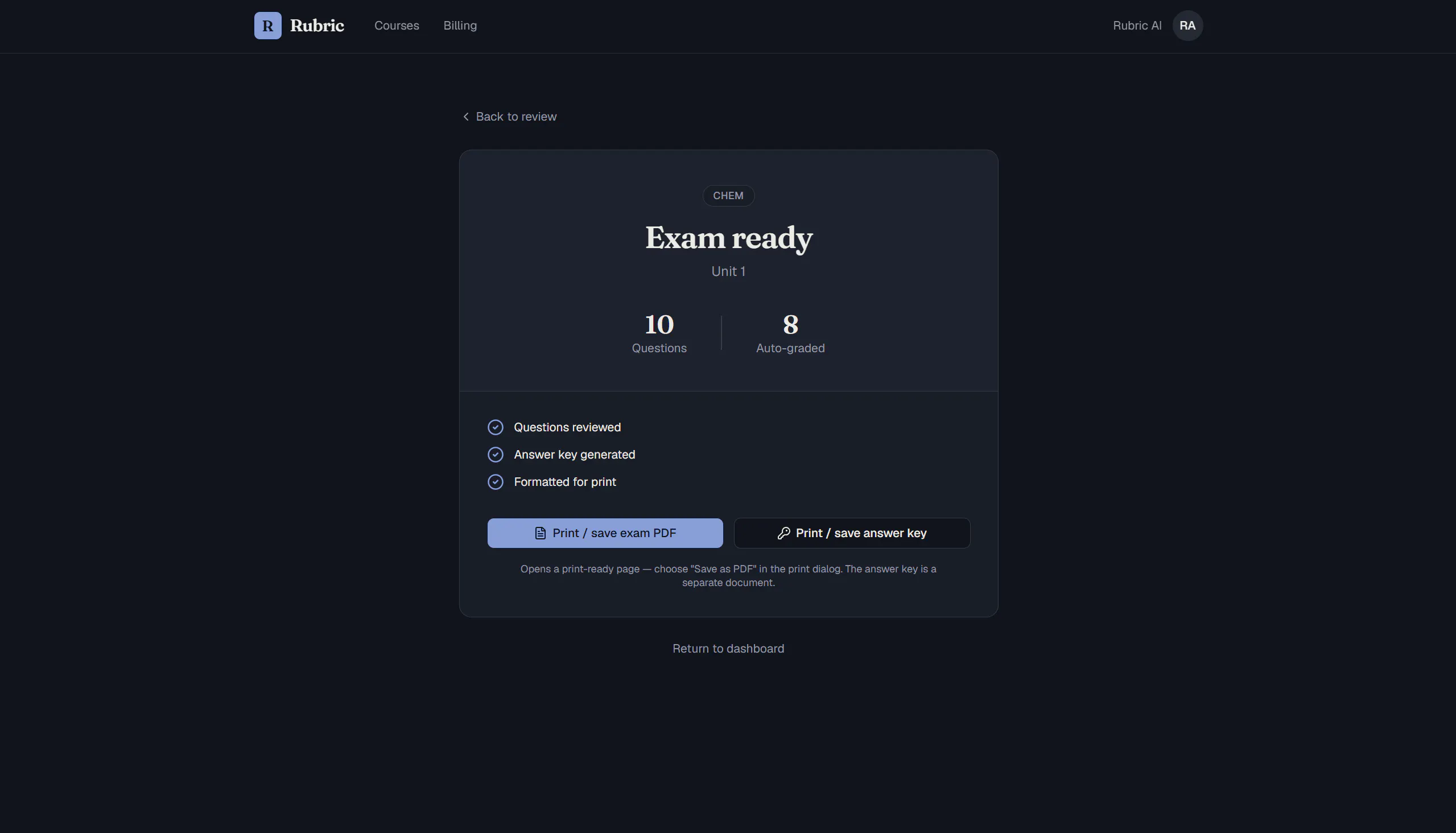 Rubric AI Exams gallery image
