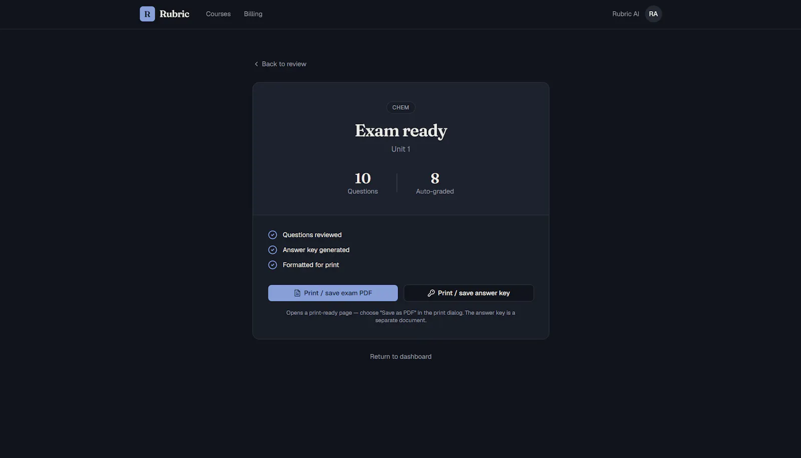 Rubric AI Exams screenshot 4