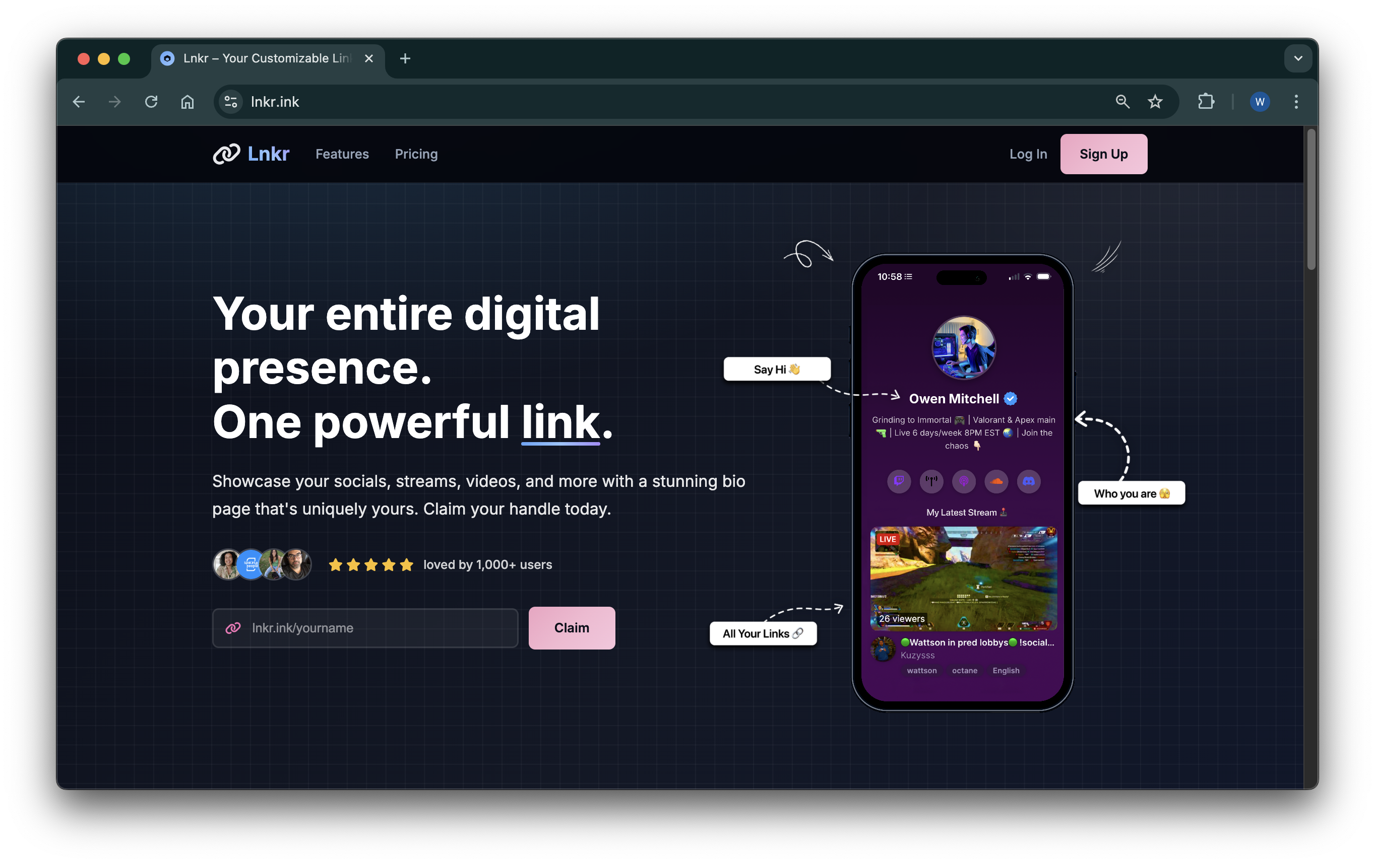 Lnkr - Main product screenshot demonstrating key features and user interface