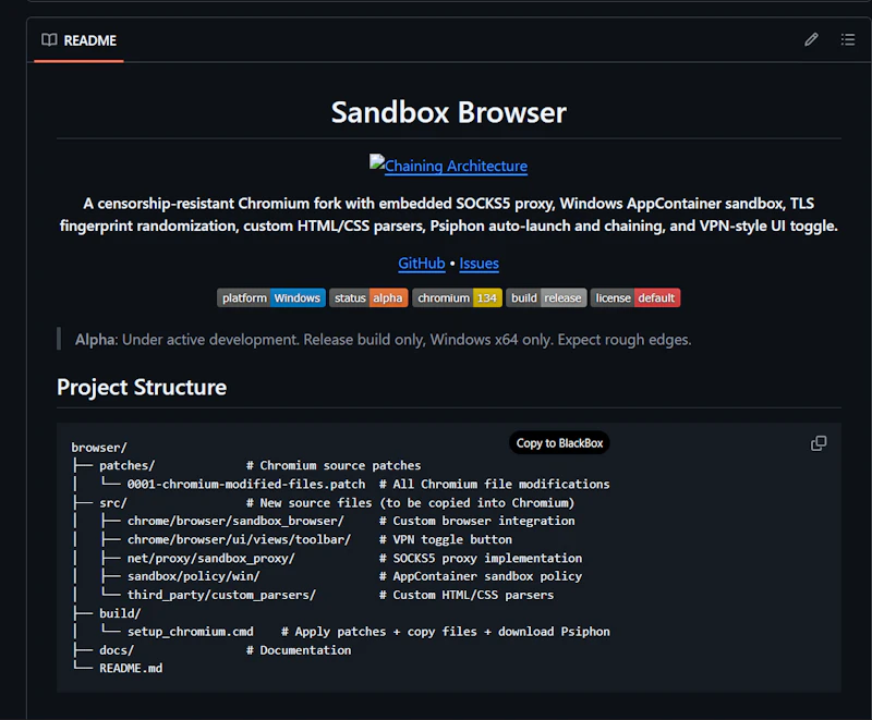 Sandbox Browser screenshot 1