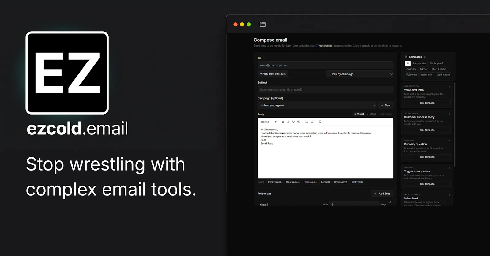 Ezcold.email screenshot 1