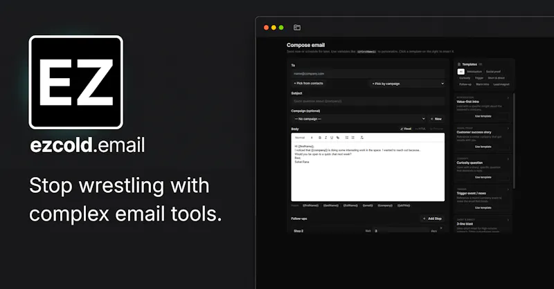 Ezcold.email screenshot 1