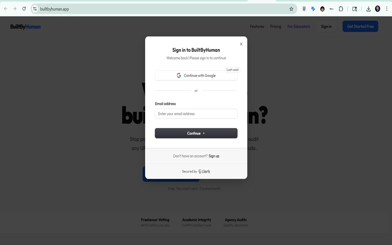 builtbyhuman.app - Screenshot 2 showing product features and functionality