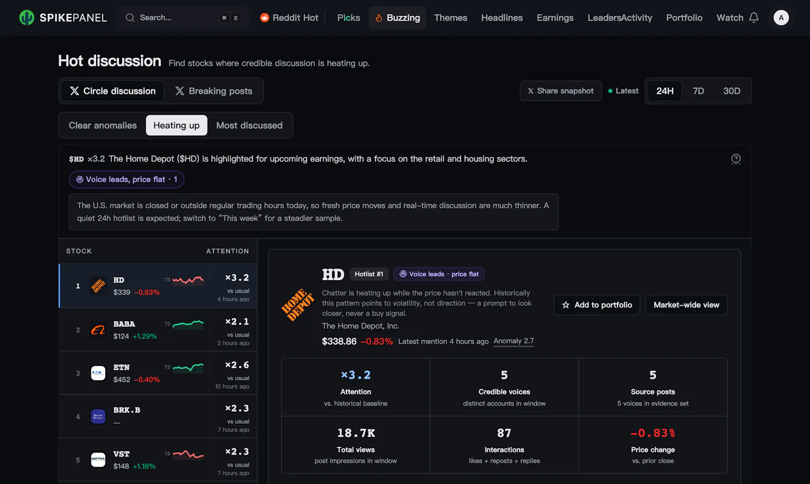 SpikePanel screenshot 1