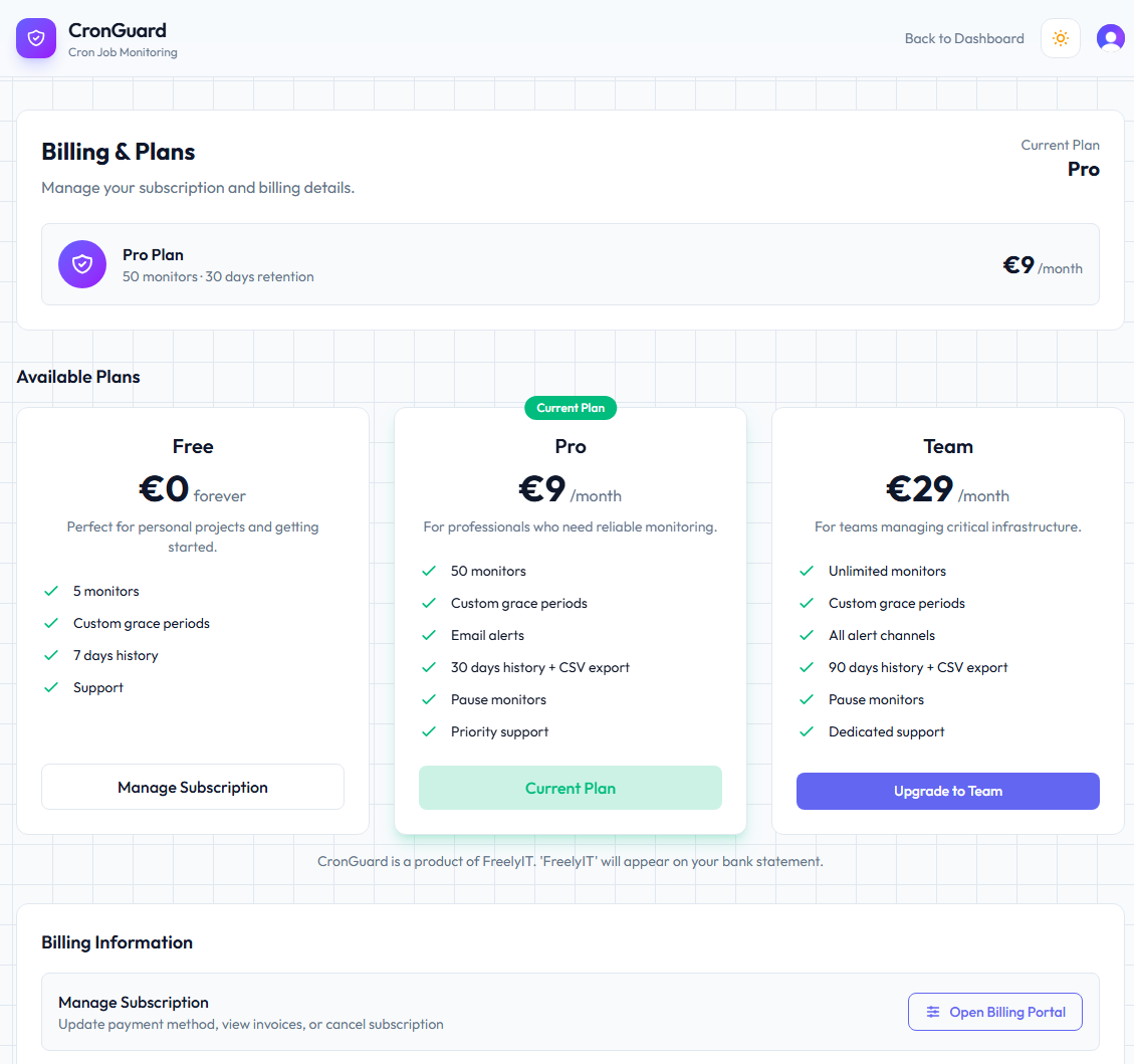 CronGuard - Screenshot 3 showing product features and functionality