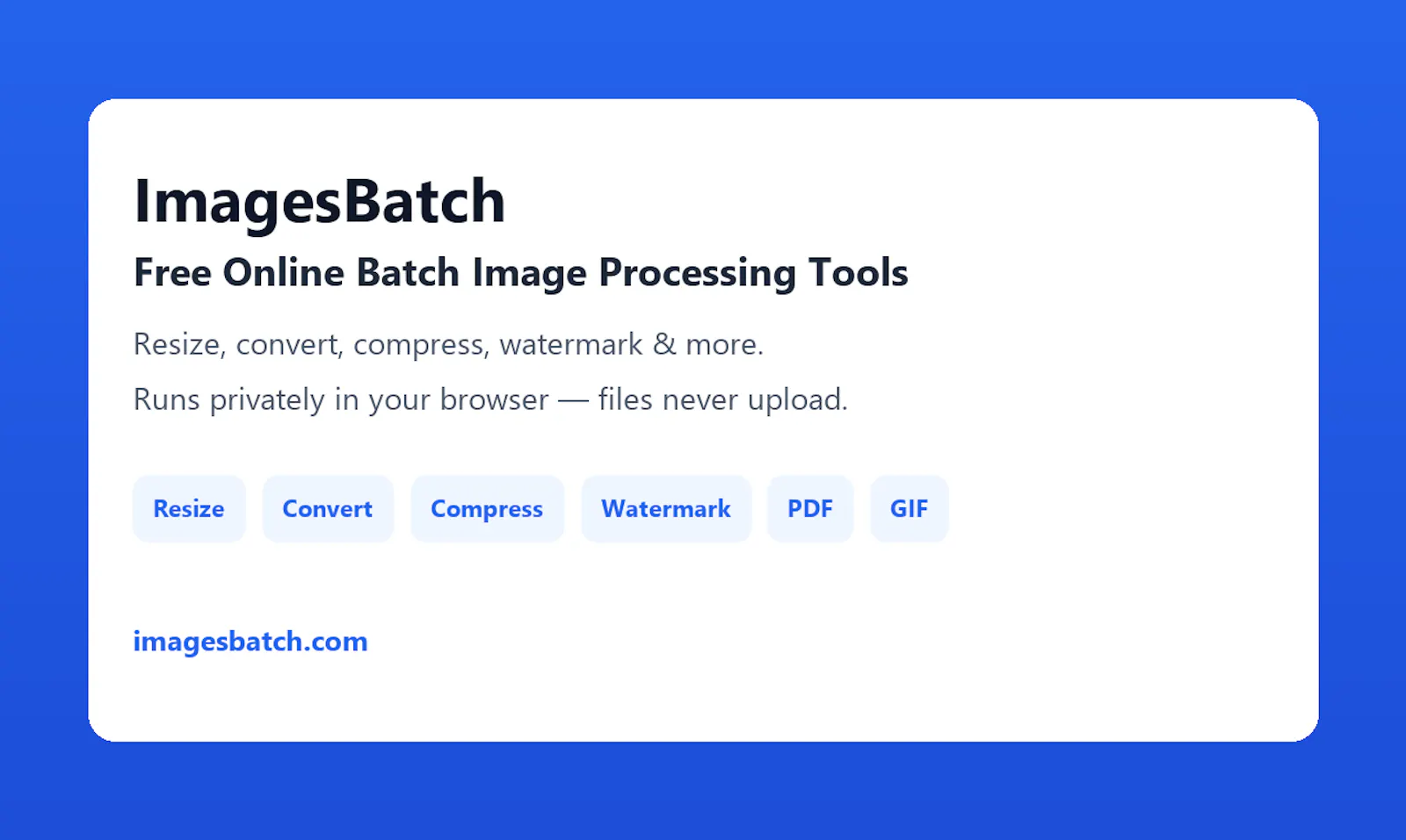 Free Online Batch Image Processing Tools screenshot 1