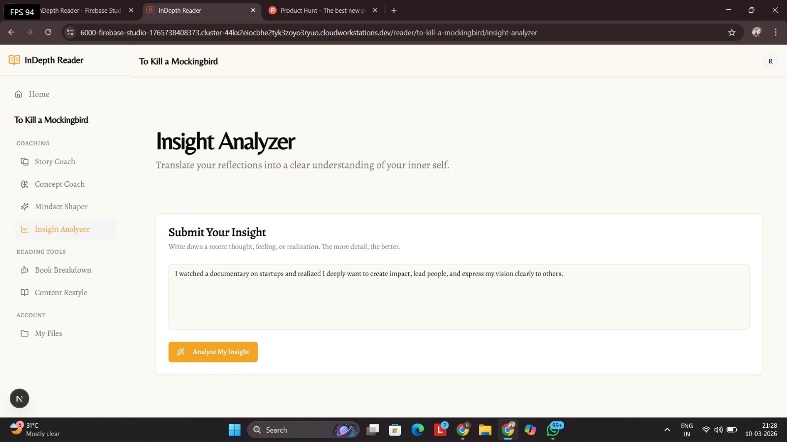 InDepth Reader - Screenshot 5 showing product features and functionality