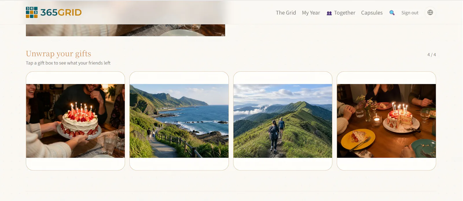 365grid: Solo, shared & capsule memories screenshot 9