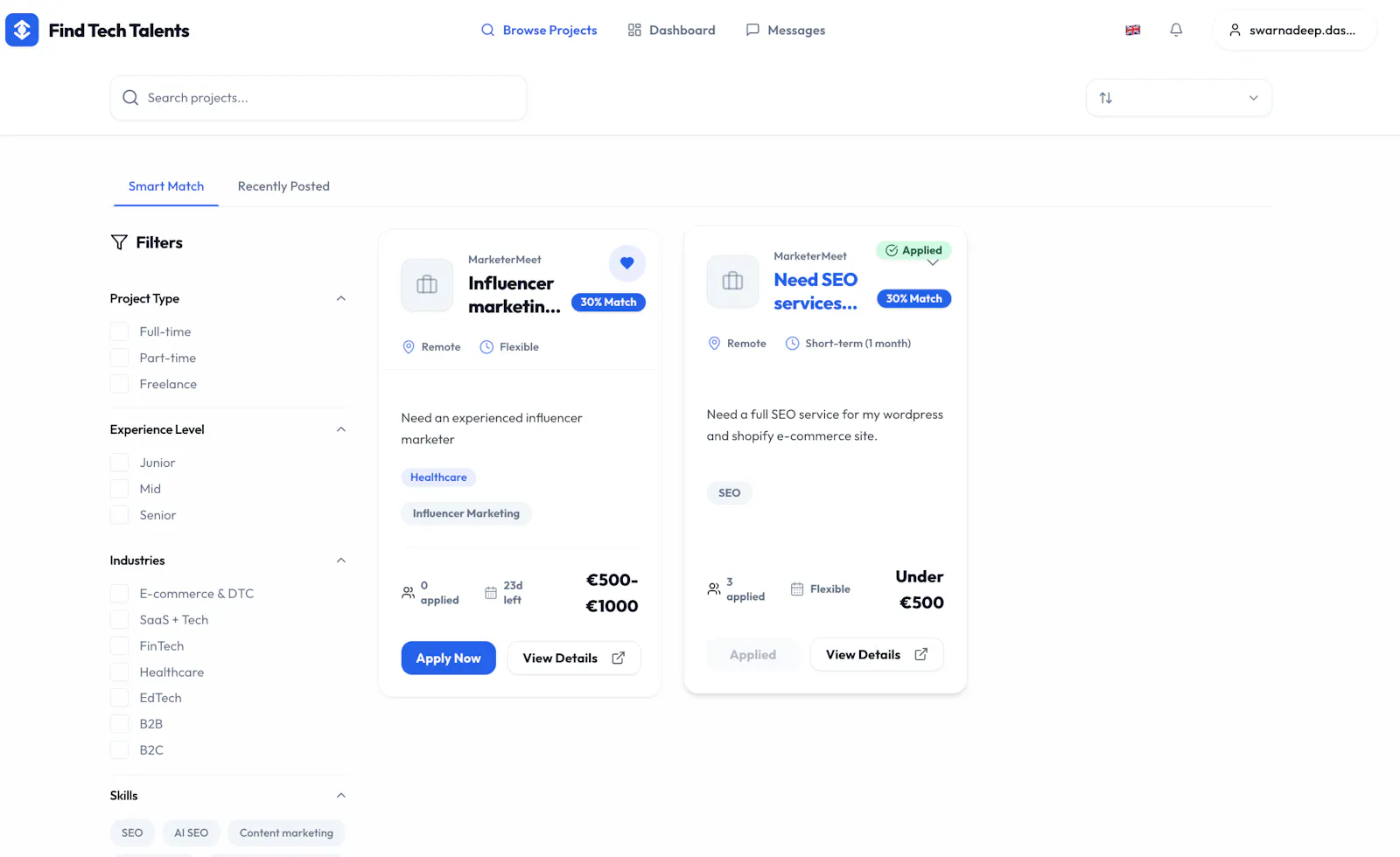 Find Tech Talents - Simple Platform screenshot 1
